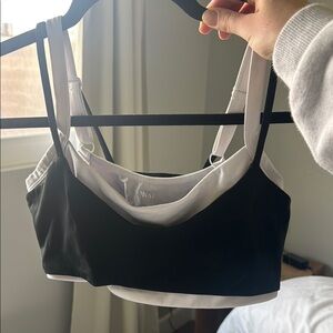 Black and White Women's sports bra
